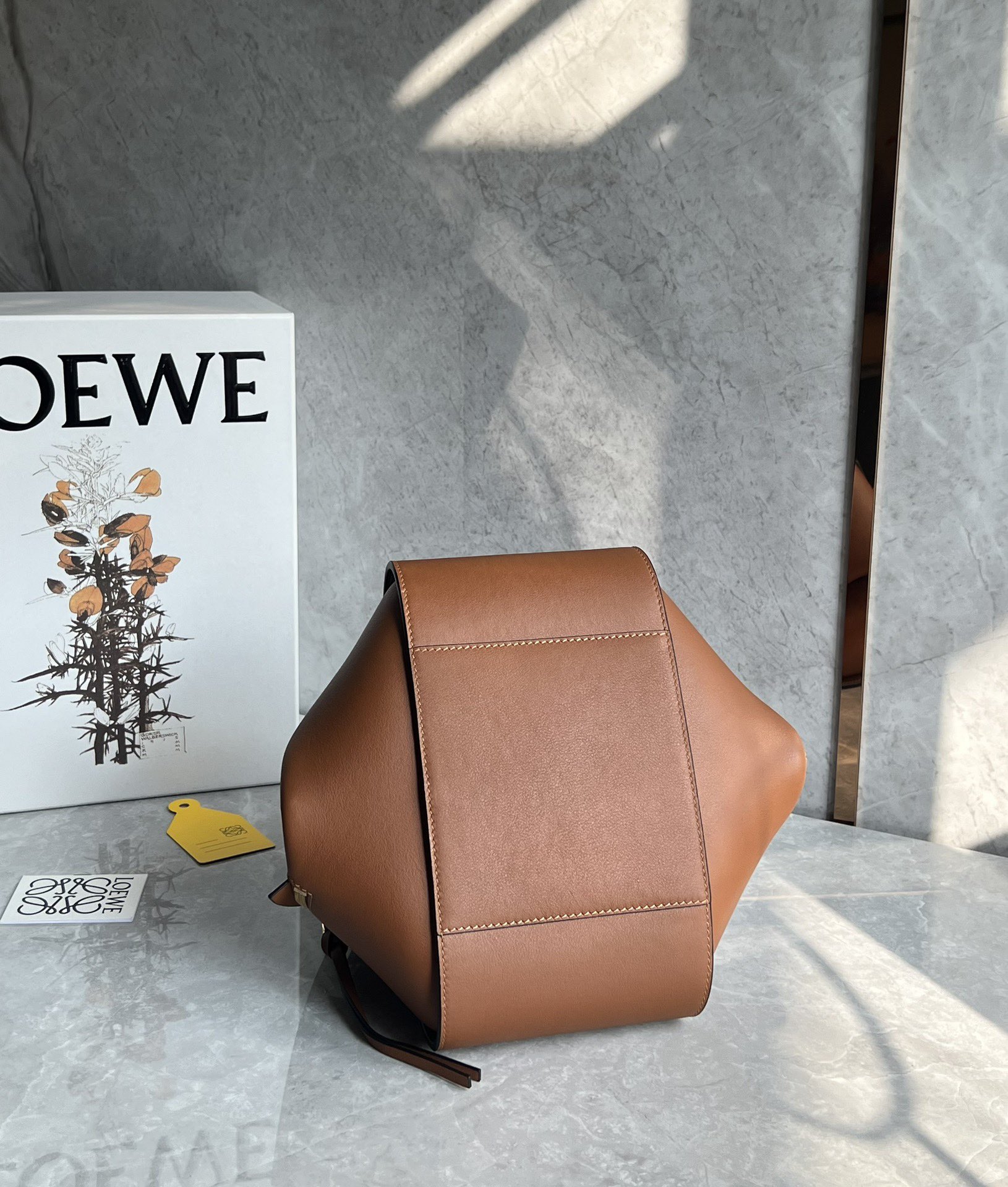 Loewe Small Hammock Bag in Classic Calfskin Caramel